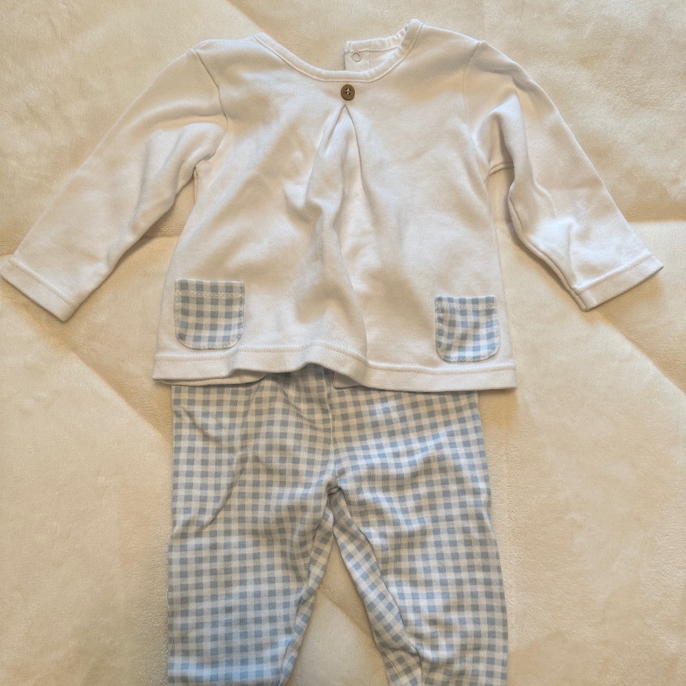 Babidu baby long sleeve shirt and footie set